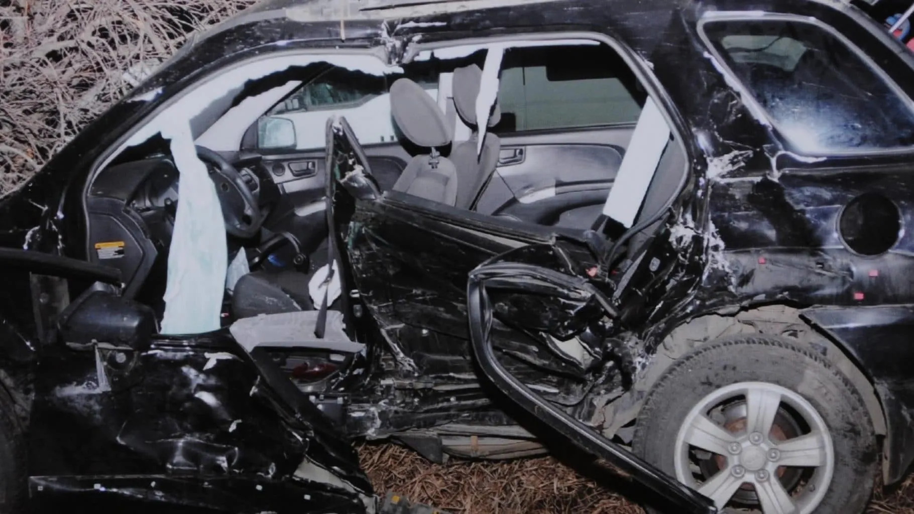 Damaged motor vehicle following a t-bone accident provided by Joseph A. Nagy, Edmonton t-bone accident lawyer