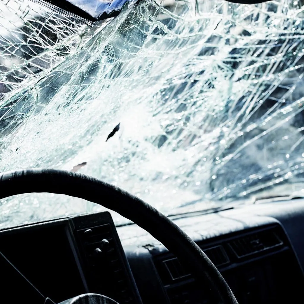 Smashed window from vehicle accident. Wrongful death accidents shatter our lives. A personal injury lawyer can assist a family by dealing with the many important legal matters that must be handled. Talk with Joseph A. Nag, Edmonton injury lawyer if you need help.