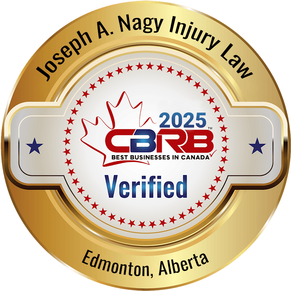 CBRB Verified Best Businesses in Canada 2025 badge for Edmonton Injury Law